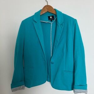 Women's Teal Single-Button Blazer